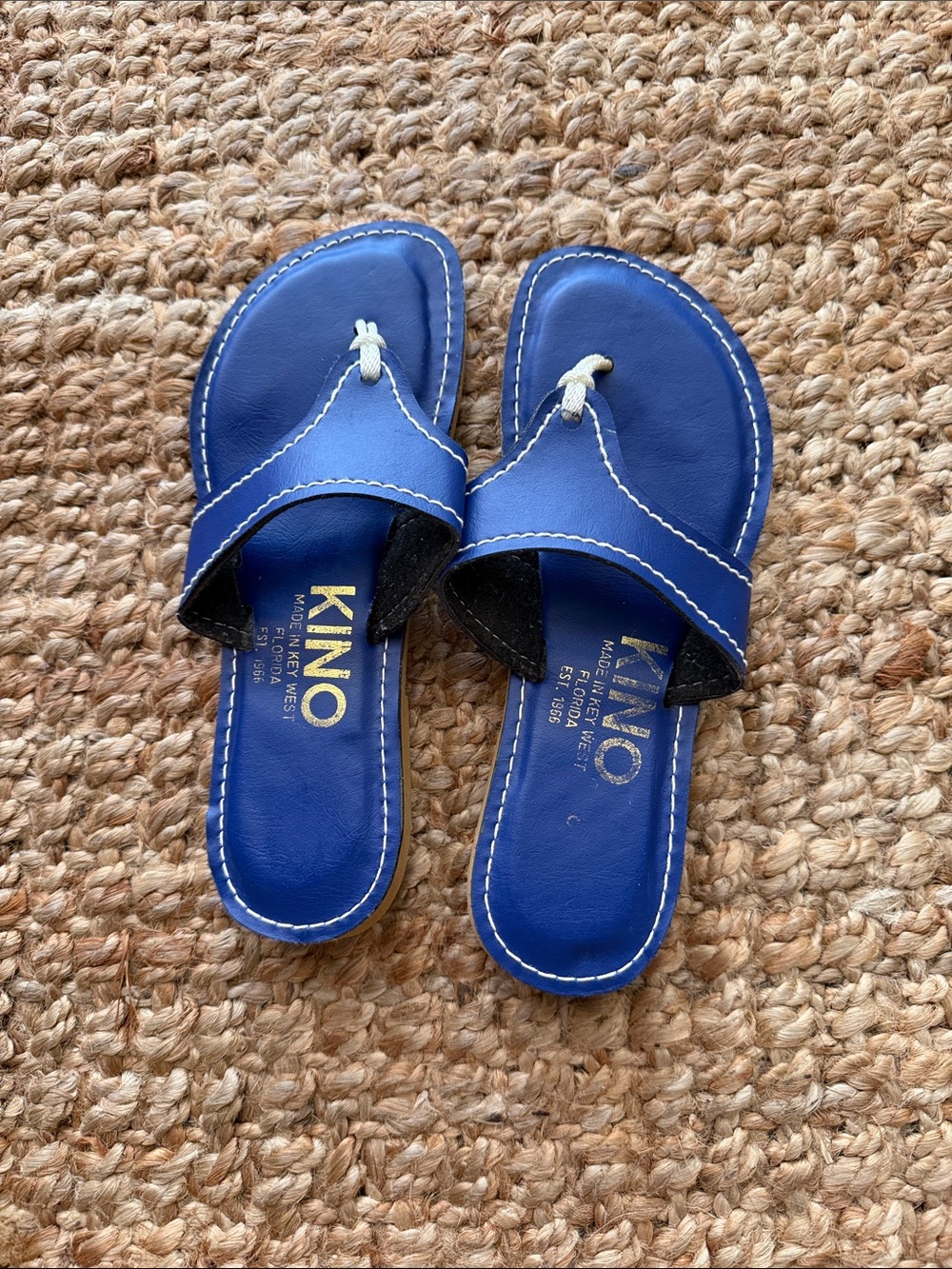 Kino Blue Leather Sandals handmade is Key West FL! Brand new!!
